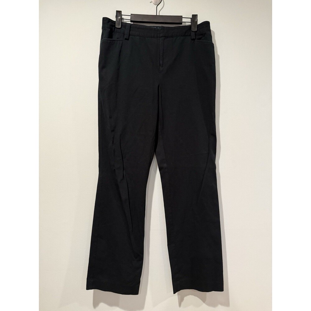 Lauren Ralph Lauren Pants Women 8 Petite Black Cotton Stretch Work Travel Office